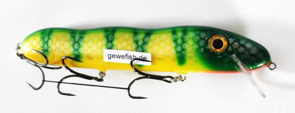 Gewefish-Spezi- Wobbler 18cm, Floating,  Grün-gelb, Silber Schuppen